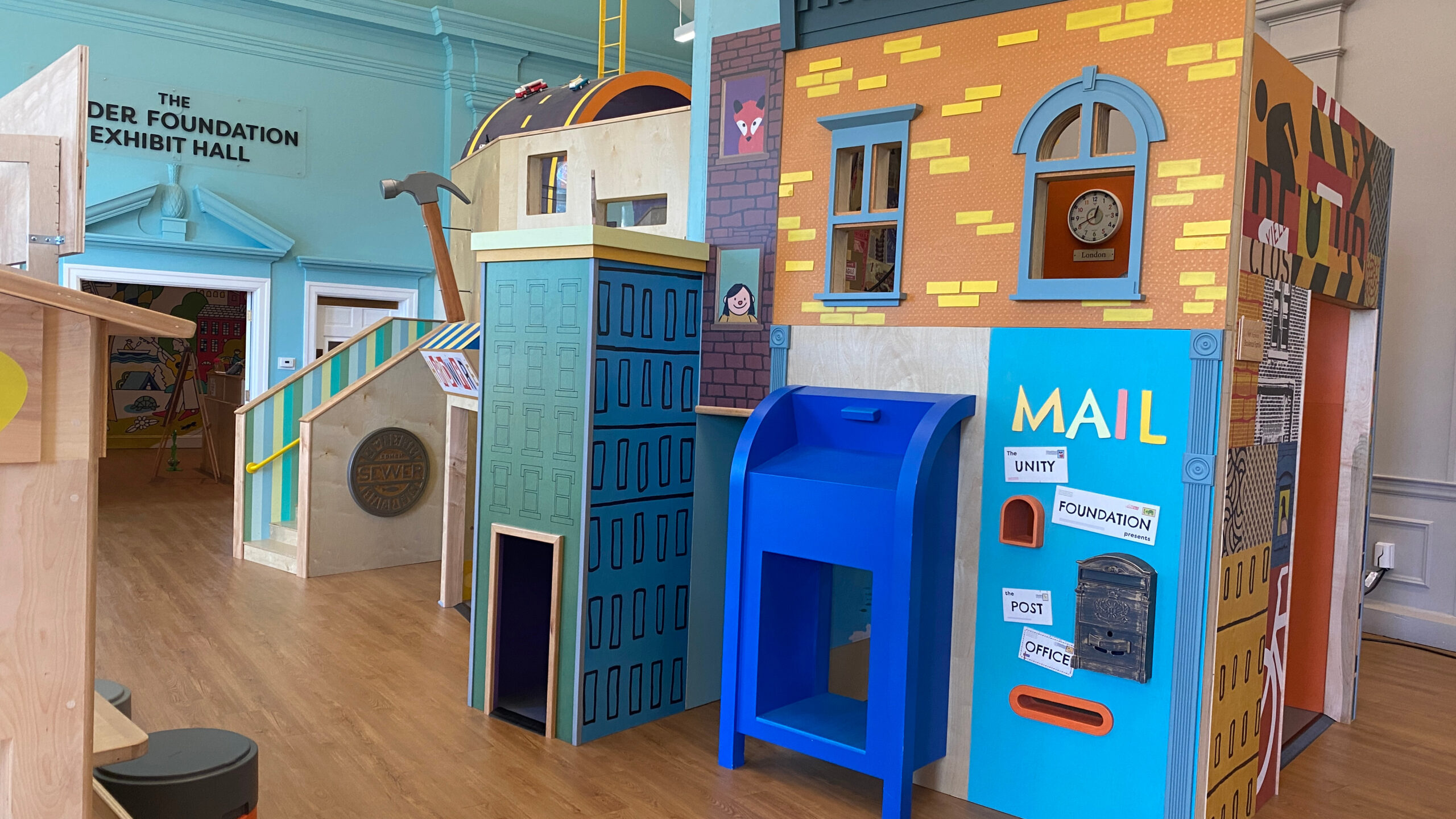 Colorful play structures for children in Maine indoor playground