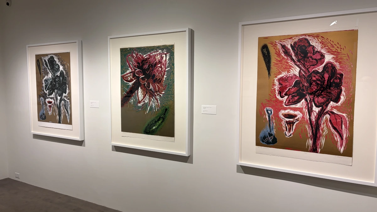 three paintings on a wall at free museums in Maine